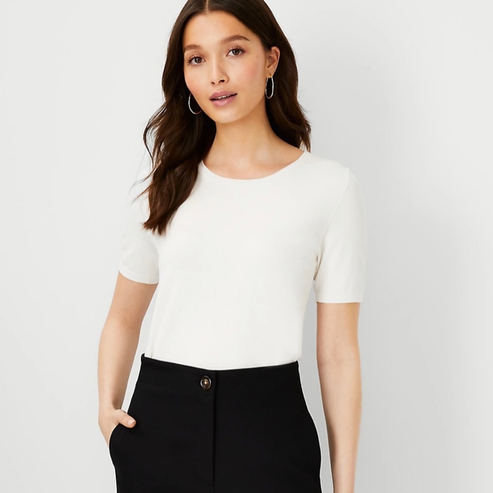NWT Ann Taylor Sweater Tee - Light Blue